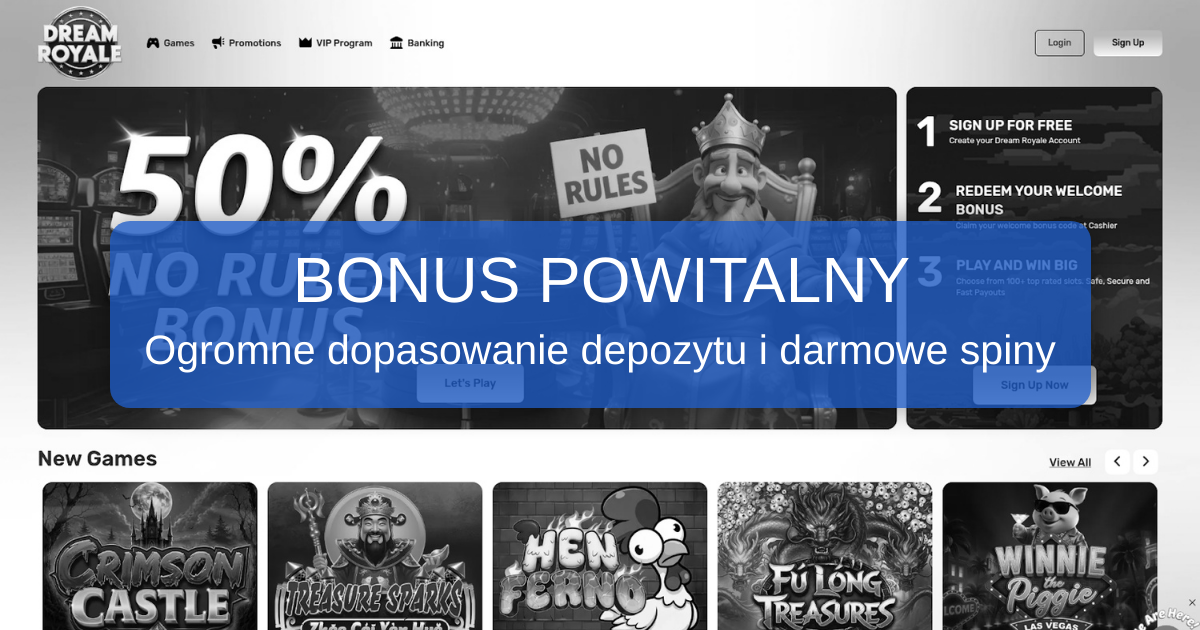 Dream Royale Casino welcome bonus