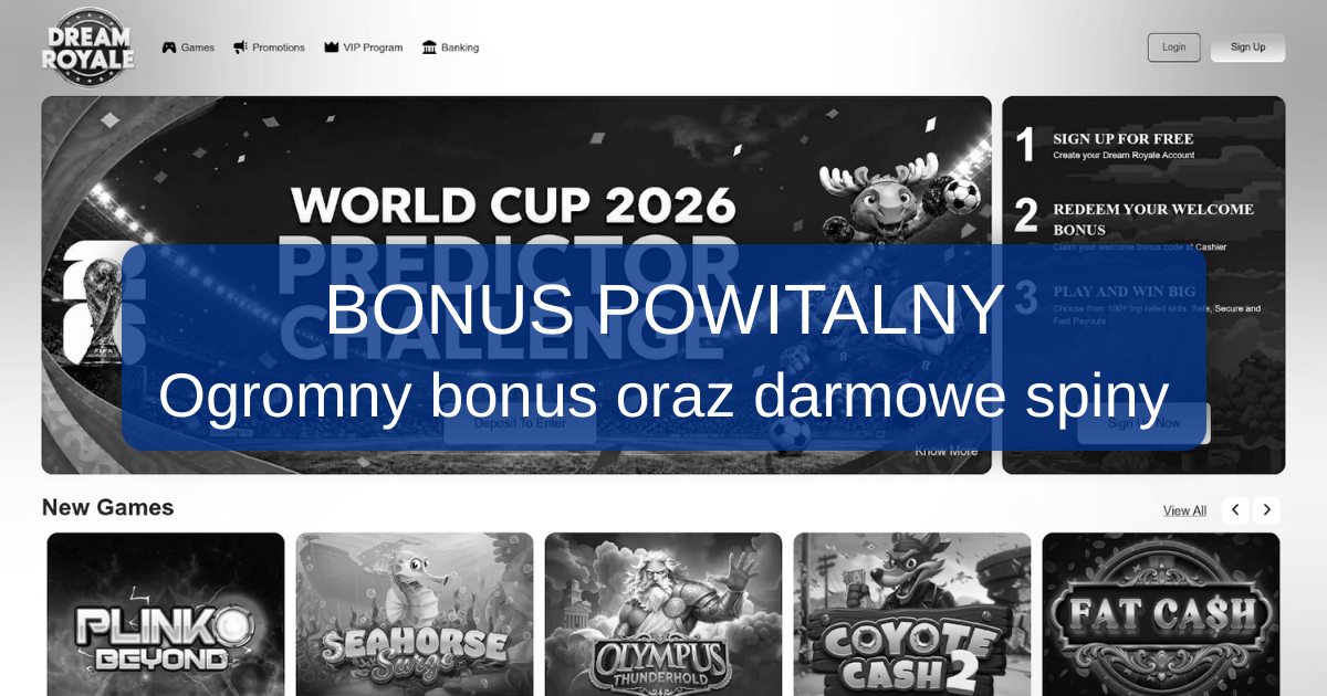 Dream Royale Casino welcome bonus